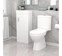 Nes Home White 400mm Basin Sink Vanity Unit and WC Toilet Set