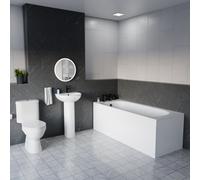 Nes Home White 450mm Round Slim Edge Pedestal Basin Toilet & Bath