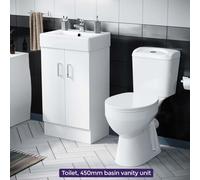 Nes Home White 450mm Vanity Wc Unit & Toilet Flat Pack