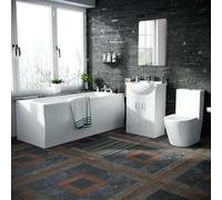 550 Basin Vanity Unit, Close Coupled WC Toilet with Straight Edge Bath Bathroom Suite