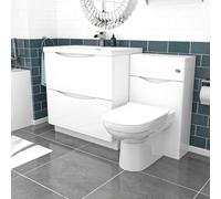 Nes Home White 800mm Drawers Basin Vanity, WC Unit and BTW Toilet
