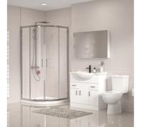 Nes Home White 850mm Vanity 800mm Quadrant Shower Enclosure Toilet Tray Set