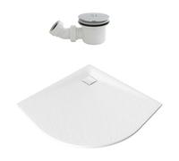 Nes Home White 900 X 900 Bathroom Quadrant Polymarble Shower Tray With Waste
