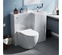 Nes Home White 900mm RH Basin WC Unit & BTW Toilet