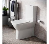Nes Home White Comfort Height Soft Close Rimless Close Coupled Toilet