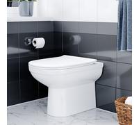 Nes Home Modern Back to Wall Rimless Toilet and Soft Close Seat White