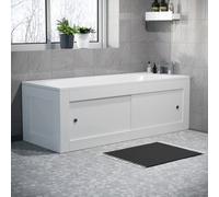 Nes Home White Pvc 1800mm 2 Sliding Doors Bath Front Panel & 800mm End Panel