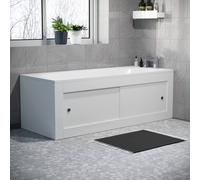 Nes Home White PVC 1800mm 2 Sliding Doors Bath Front Panel, End Panel & Plinth Nes Home White