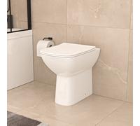 Nes Home White Square Rimless Comfort Height Toilet with Soft Close Slim Seat