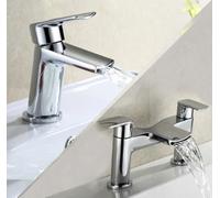 Nes Home Wilpa Basin Mixer Tap & Bath Filler Tap Chrome