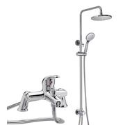 Nes Home Winstead Modern Chrome Exposed Bath Shower Mixer Handless Slider Rail 3 Mode Handset