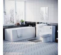 Nes HomeBath, BTW Toilet, 550mm Basin Flat Pack Vanity & WC Unit Suite