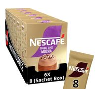 NESCAF? Double Choc Mocha Instant Coffee 8 x 20.9g Sachets, 100% Responsibly Sourced Coffee (Pack of 6)