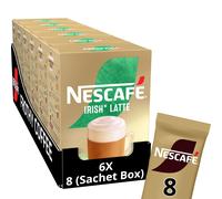 NESCAF? Irish Latte Instant Coffee 8 x 19.8g Sachets, 100% Responsibly Sourced Coffee (Pack of 6)