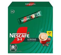 NESCAFE 3 in 1 STRONG Instant Coffee Sachets - Pack of 24 Sticks x 14g each