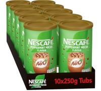 NESCAFÉ Aero Peppermint Mocha Instant Coffee Tin, 250g (Pack of 10) - Multiserve Frothy Instant Coffee Inspired by Aero Peppermint - 2500g Total
