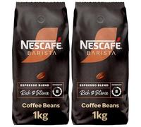 NESCAFÉ BARISTA Espresso Blend Coffee Beans, Medium Roast, 8/10 Intensity, Whole Roasted Beans, 2x 1kg Bags