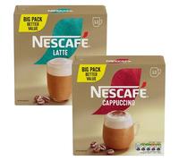 Nescafe Cappuccino 12 x 15.5 g and Latte 12 x 18 g Instant Coffee Sachets Variety Pack