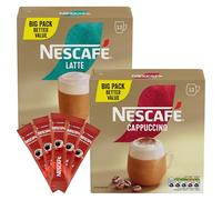 Nescafe Cappuccino 12 x 15.5 g, Latte 12 x 18 g and Original 25 x 1.8 g Instant Coffee Sachets Variety Pack