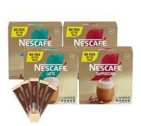Nescafe Cappuccino 24 x 15.5 g, Latte 24 x 18 g and Gold Blend 50 x 1.8 g Instant Coffee Sachets Variety Pack