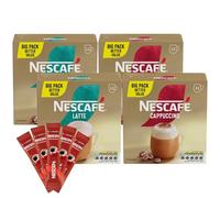 Nescafe Cappuccino 24 x 15.5 g, Latte 24 x 18 g and Original 25 x 1.8 g Instant Coffee Sachets Variety Pack