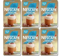 NESCAFÉ Cappuccino Decaffeinated Unsweetened Coffee Sachets 7 per Pack (Pack of 12, Total 84 Sachets)