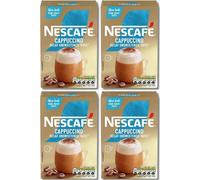 NESCAFÉ Cappuccino Decaffeinated Unsweetened Coffee Sachets x7 (Pack of 4, Total 28 Decaf Sachets)