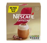 NESCAFÉ Cappuccino Instant Coffee 12 x 15.5g Sachets, 100% Responsibly Sourced Coffee (Pack of 1)