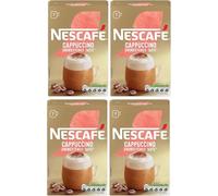 NESCAFÉ Cappuccino Unsweetened Instant Coffee Sachets x7 (Pack of 4, Total 28 Sachets)