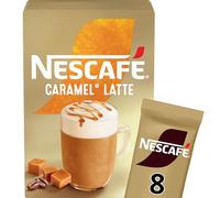 Nescafé Caramel Latte Instant Coffee, 100% Responsibly Sourced Coffee, 8 x 17g