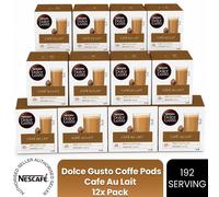 Nescafe Dolce Gusto Cafe Au Lait Coffee Pods, Robusta Selection - 192 Servings