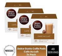 Nescafe Dolce Gusto Cafe Au Lait Coffee Pods, Robusta Selection - 48 Servings