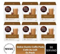 Nescafe Dolce Gusto Cafe Au Lait Coffee Pods, Robusta Selection - 96 Servings