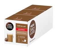 Nescafé Dolce Gusto Café Au Lait Decaf Pods 16 Pods | Multipack of 3 | Decaffeinated coffee with milk; harmonious flavour profile; responsibly sourced robusta blend; smooth cup