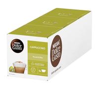 Nescafé Dolce Gusto Cappuccino Coffee Pods 16 Pods | Multipack of 3 | Round and silky milk coffee; responsibly sourced Arabica and Robusta blend; smooth café-style finish