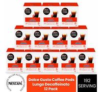Nescafe Dolce Gusto Coffee Pods 12x Boxes / 192 Caps Cafe Lungo Decaf