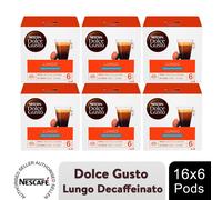 NESCAFÉ Dolce Gusto Decaffeinated Ground Coffee Pods Box Lungo 7 g Pack of 6