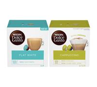 Nescafe Dolce Gusto Coffee Pods Caps - 16 Servings Flat White + Nescafe Dolce Gusto Coffee Pods Caps - 16 Servings Cappuccino Extra