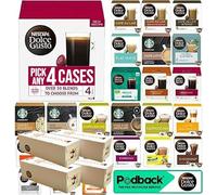 Nescafe Dolce Gusto Coffee, Tea, Chocolate Pods. Pick Any 4 Cases (Each Case 3 Packs, Total 12 Packs) from 50+ Blends Inc: Decaf, Caramel, Cappuccino, Latte, Mocha, Espresso, Skinny, Vanilla Etc.