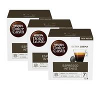 NESCAFÉ Dolce Gusto Espresso Intenso Coffee Pods, 16 capsules (48 Servings, Pack of 3, Total 48 Capsules)