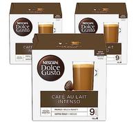 NESCAFÉ Dolce Gusto Cafe Au Lait Intenso Coffee Pods, 16 Capsules (48 Servings, Pack of 3, Total 48 Capsules)
