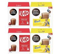 NESCAFÉ DOLCE GUSTO Hot Chocolate Variety Pack Pods, Flavours Inc. Nesquik & KitKat (Pack of 4, Total 64 Pods)