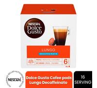 NESCAFÉ Dolce Gusto Decaffeinated Ground Coffee Pods Box Lungo 7 g Pack of 6