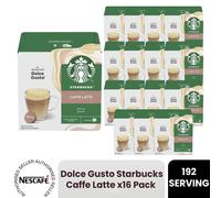Nescafe Dolce Gusto Starbucks Coffee Pods 16x Boxes / 192 Caps Caffe Latte