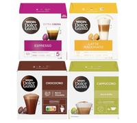 NESCAFÉ DOLCE GUSTO Variety Pack Coffee Pods, Flavours inc. Espresso, Latte Macchiato, Chococino, Cappuccino (Pack of 4, Total 64 Pods)