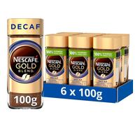 Nescafé Gold Blend Decaf Instant Coffee 100g (Pack of 6) - Rich Aroma, Smooth Taste, Golden Roasted Arabica, Intensity 7