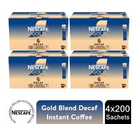 Nescafe Gold Blend Decaf Instant Coffee, 4 Pack (1.8g Sticks x 800 Sachets)