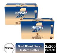 Nescafé Gold Blend Decaff Instant Coffee 200 Sachets, Pack of 2
