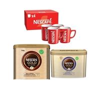 Nescafe Gold Blend Original + Decaffeinated Tins + Free Mugs