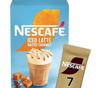 NESCAFÉ Iced Latte Salted Caramel Instant Coffee 7 x 14.5g Sachets, 100% Responsibly Sourced Coffee (Pack of 1)